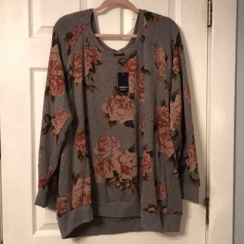 Flower printed sweater